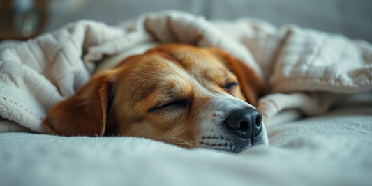 Peaceful dog resting, illustrating melatonin effects on pets.