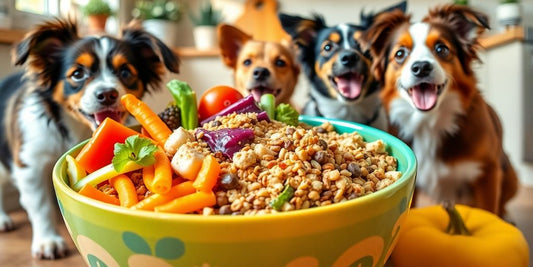Fresh ingredients in a bowl for healthy pet meals.