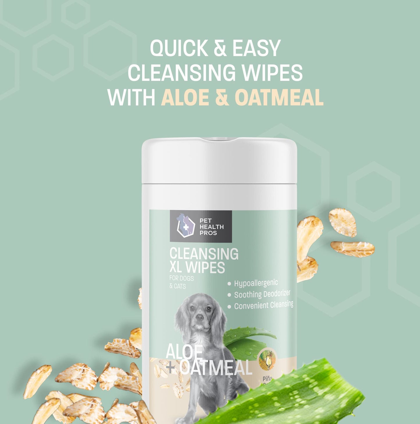 Aloe & Oatmeal Wipes for Cats and Dog