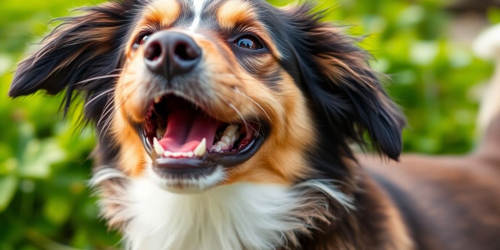Happy dog playing outdoors with healthy, itch-free skin.