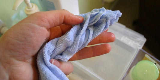 dog with chlorhexidine wipes