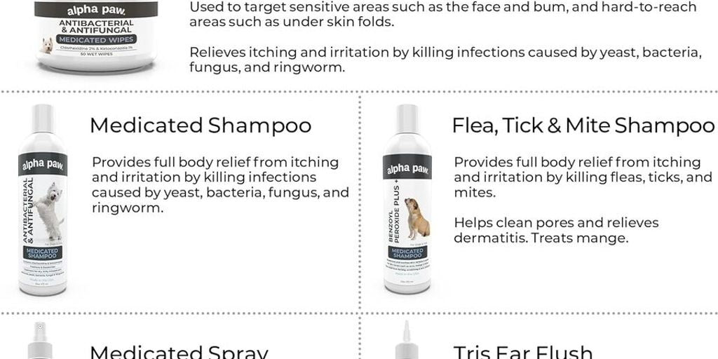 dog with chlorhexidine wipes