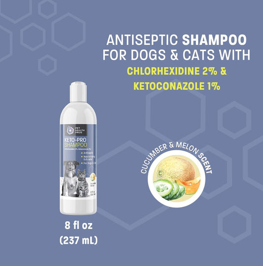 Antiseptic Dog Shampoo for Itchy Skin - Ketoconazole and Chlorhexidine