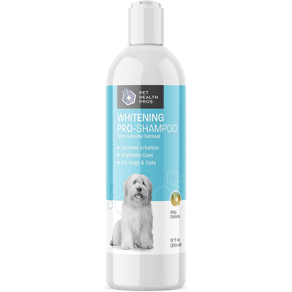 Pet Health Pros Bright Whitening Dog Shampoo Enhances White Coats Made in USA